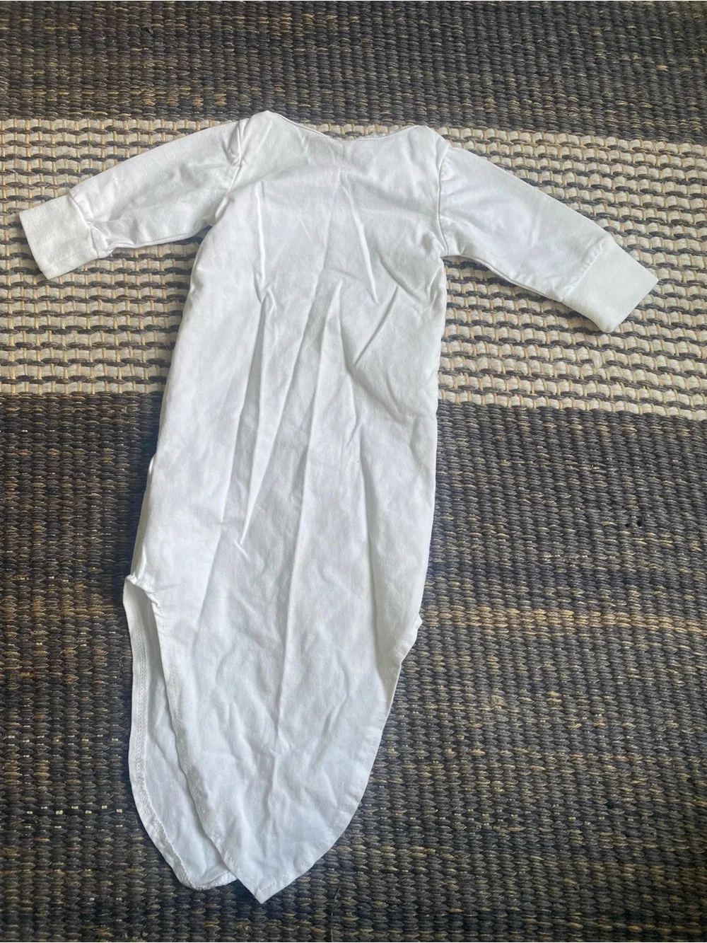 White Baby Sleep Gown with Mint Rainbow Print